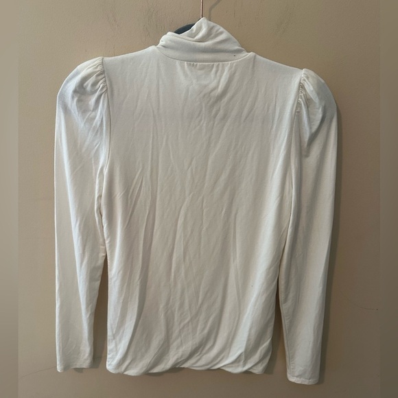 J Crew FormKnit puff-sleeve turtleneck T-shirt size XS cream white BT701 - Picture 4 of 6